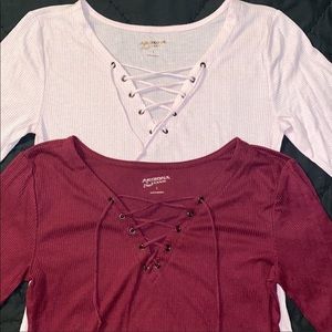 Lace-up tops